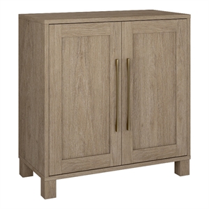 Pemberly Row Contemporary 28&quot Antiqued Gray Oak MDF Accent Cabinet