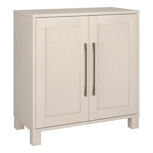 Pemberly Row Contemporary 28&quot Alder White MDF Accent Cabinet