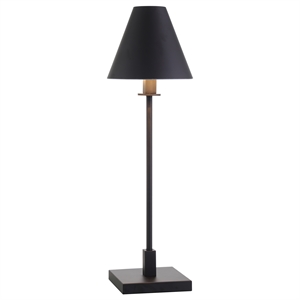 Pemberly Row 28&quot Metal Table Lamp with Tapered Shade in Blackened Bronze