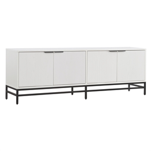 Pemberly Row Modern Transitional 70&quot White MDF/Metal TV Stand