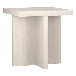 Pemberly Row Scandinavian Contemporary 22&quot Alder White MDF Side Table