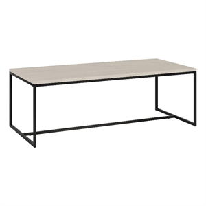 Pemberly Row Contemporary 47.25&quot Alder White MDF/Metal Coffee Table