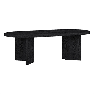 Pemberly Row Contemporary 47.63&quot Black Grain MDF Coffee Table