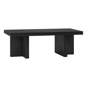 Pemberly Row Modern / Contemporary 44&quot Black Grain MDF Coffee Table