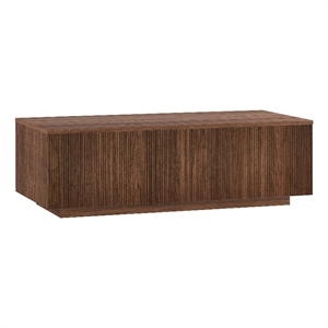 Pemberly Row Contemporary 47.5&quot Satin Walnut MDF Coffee Table