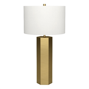 Pemberly Row Modern / Contemporary 14&quot Brass Metal/Fabric Table Lamp