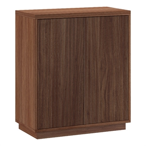 Pemberly Row Contemporary 27.75&quot Satin Walnut MDF Accent Cabinet