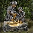 Pemberly Row Siblings Rock Outdoor Indoor Fountain with Light