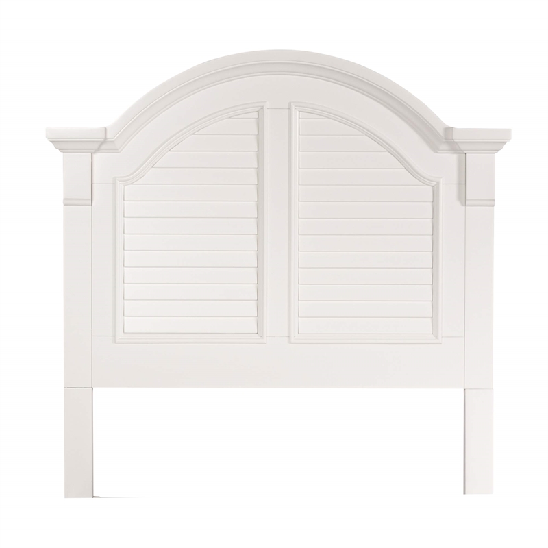 Pemberly Row Modern Farmhouse White Wood Twin Panel Headboard