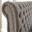 Pemberly Row Transitional Tufted Queen Sleigh Bed in Gray Finish