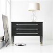 Pemberly Row Contemporary 3 Drawer Accent Chest in Black Finish