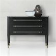 Pemberly Row Contemporary 3 Drawer Accent Chest in Black Finish
