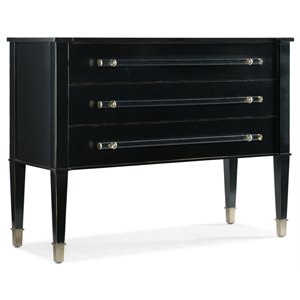 Pemberly Row Contemporary 3 Drawer Accent Chest in Black Finish