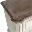 Pemberly Row Farmhouse White 2 Drawer Night Stand with Antique Brass Knobs