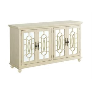 Pemberly Row Traditional 63&quot TV Stand with 2 Cabinets in Antique White