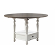Pemberly Row Two-Tone Ivory and Dark Oak Round Counter Height Table