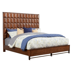 Pemberly Row California King Wood Panel Bed in Antique Brown