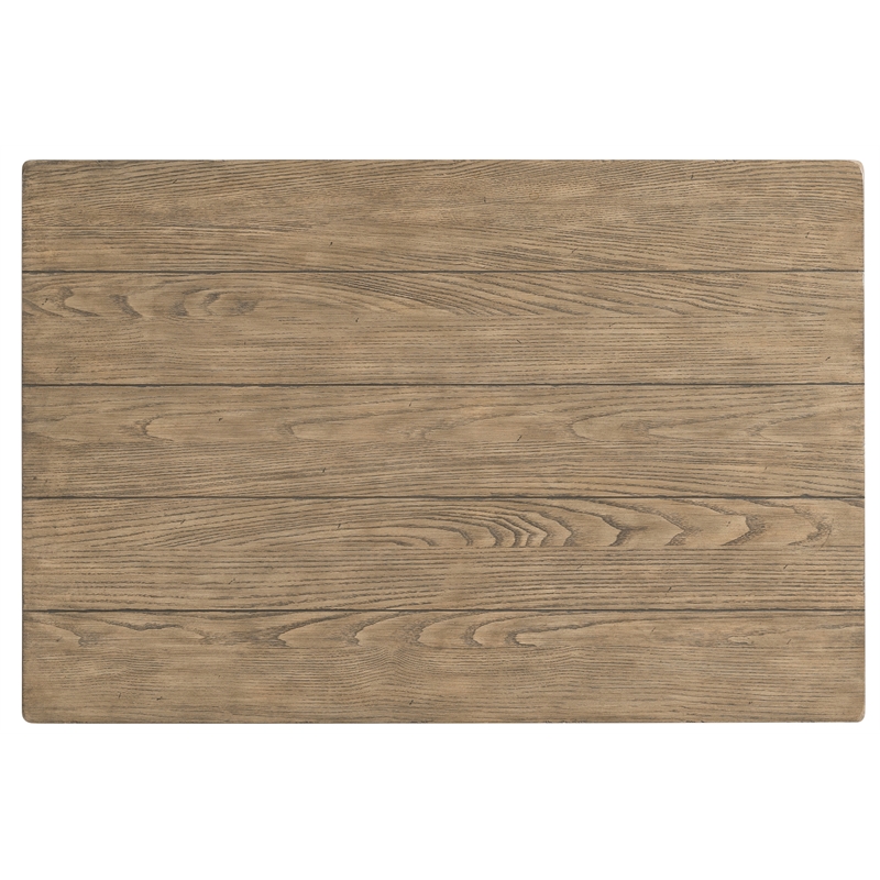 Pemberly Row Wood Coffee Table in Antique Oak and Matte Black