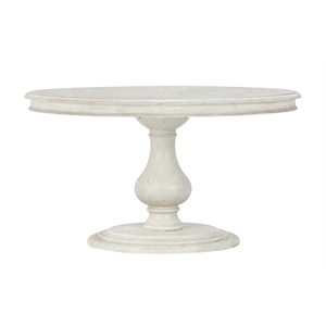 Pemberly Row 54&quot Round Solid Wood Dining Table in Distressed Warm Gray