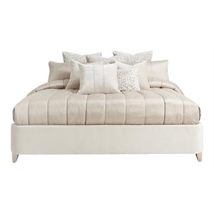 Pemberly Row Modern 9-Piece Queen Comforter Set in Latte Finish