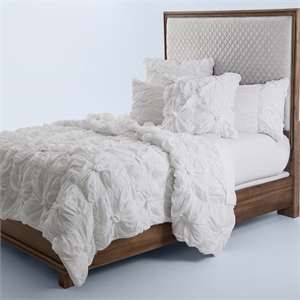 Pemberly Row 5-piece Flower Cotton Queen Comforter Set in White