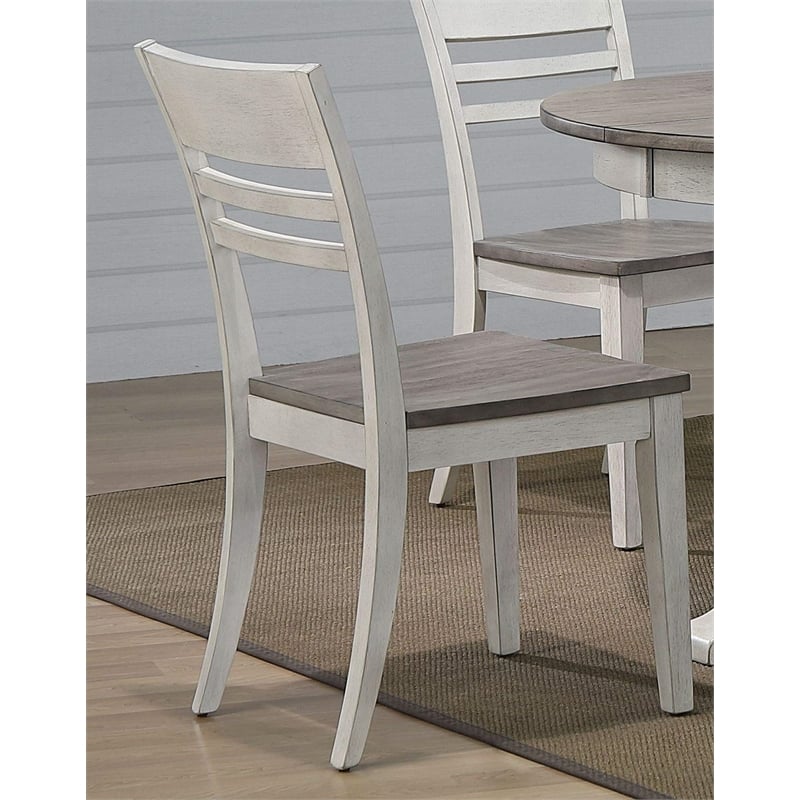Pemberly Row 5-Pc Transitional Wood Dining Set in Ash/Stormy White