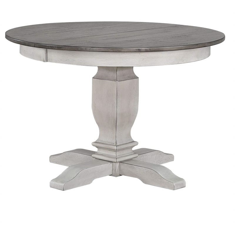 Pemberly Row 5-Pc Transitional Wood Dining Set in Ash/Stormy White