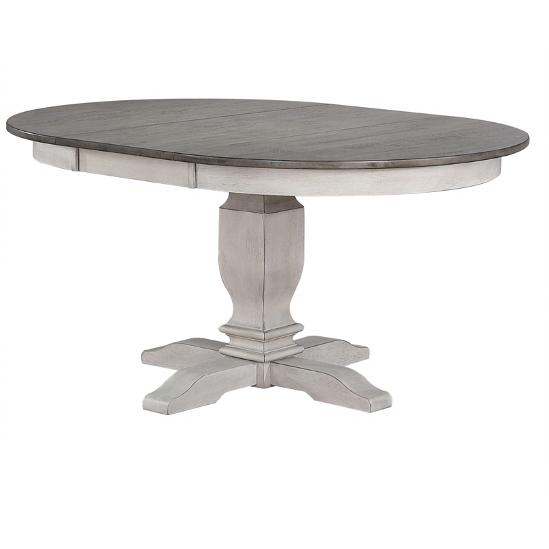 Pemberly Row 5-Pc Transitional Wood Dining Set in Ash/Stormy White