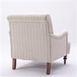 Pemberly Row Sea Oat Beige with Charcoal Stripe Polyester Fabric Arm Chair