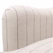 Pemberly Row Sea Oat Beige with Charcoal Stripe Polyester Fabric Arm Chair