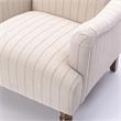 Pemberly Row Sea Oat Beige with Charcoal Stripe Polyester Fabric Arm Chair