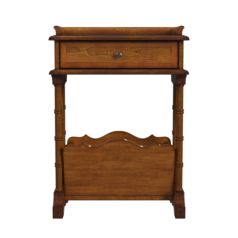 Pemberly Row Transitional End Table With Storage in Olive Ash Brown