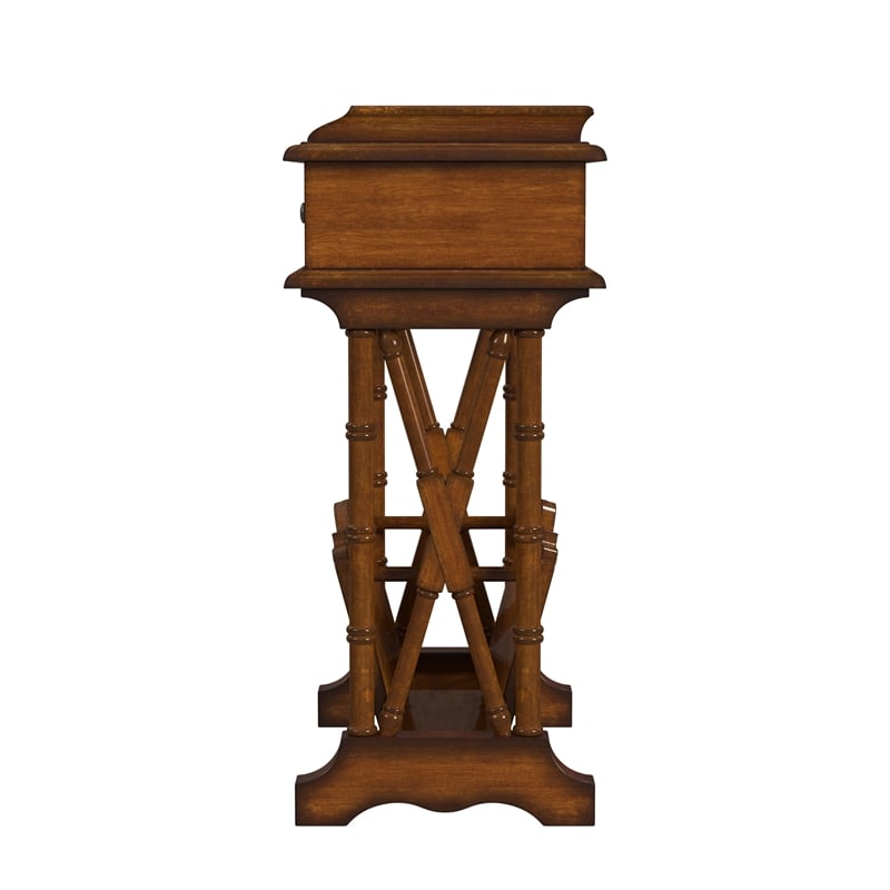 Pemberly Row Transitional End Table With Storage in Olive Ash Brown