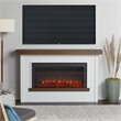 Pemberly Row Solid Wood Steel Glass Landscape Electric Fireplace in White