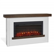 Pemberly Row Solid Wood Steel Glass Landscape Electric Fireplace in White
