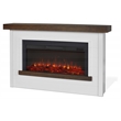 Pemberly Row Solid Wood Steel Glass Landscape Electric Fireplace in White
