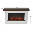 Pemberly Row Solid Wood Steel Glass Landscape Electric Fireplace in White