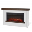 Pemberly Row Solid Wood Steel Glass Landscape Electric Fireplace in White