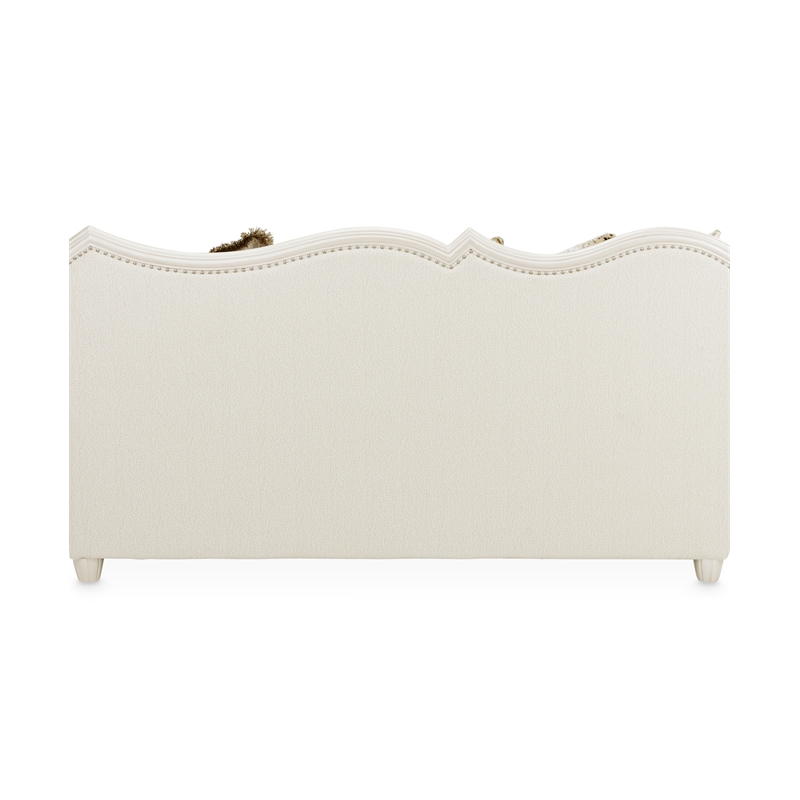 Pemberly Row Traditional Boucle Sofa in French Vanilla/Classic Pearl
