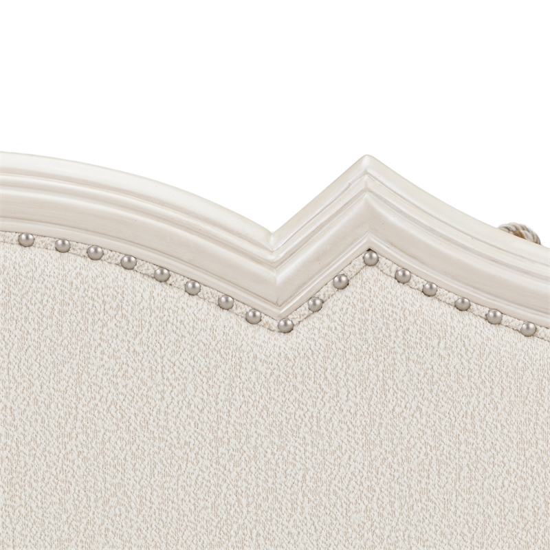 Pemberly Row Traditional Boucle Sofa in French Vanilla/Classic Pearl