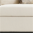 Pemberly Row Traditional Boucle Sofa in French Vanilla/Classic Pearl