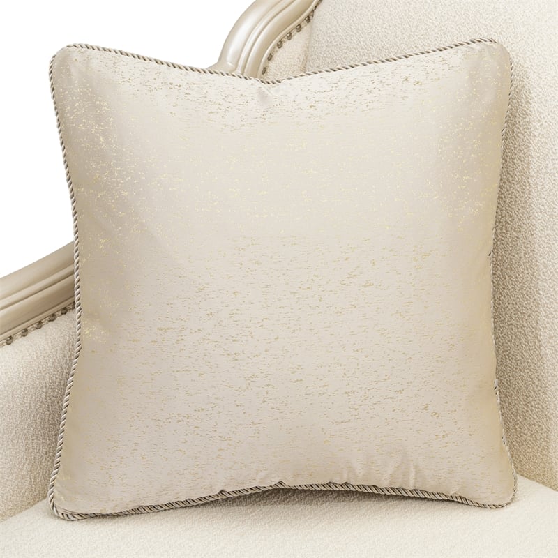 Pemberly Row Traditional Boucle Sofa in French Vanilla/Classic Pearl