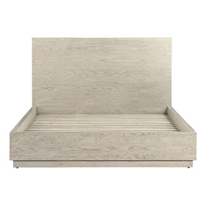 Pemberly Row Modern Queen Wood Platform Bed in Gray Oak Finish