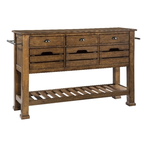Pemberly Row Traditional Solid Birch Wood Sideboard in Copper
