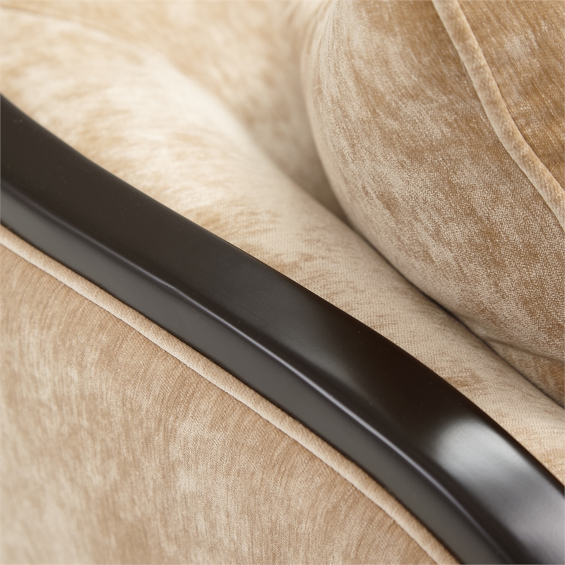 Pemberly Row Transitional Chenille Sofa in Honey/Dark Espresso