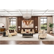 Pemberly Row Transitional Chenille Sofa in Honey/Dark Espresso