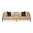 Pemberly Row Transitional Chenille Sofa in Honey/Dark Espresso