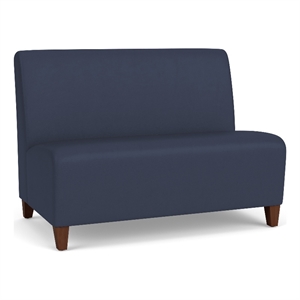 Pemberly Row Lounge Lobby Reception Waiting Armless Loveseat in Blue