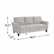 Pemberly Row Textured Fabric 2-Piece Upholstered Sofa Set in Sand Brown