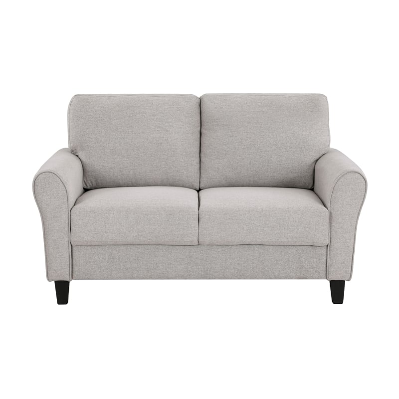 Pemberly Row Textured Fabric 2-Piece Upholstered Sofa Set in Sand Brown